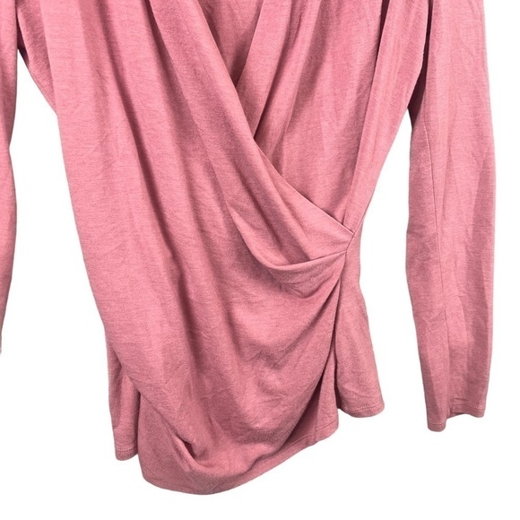 Ann Taylor Draped Jersey Top Blouse Mauve Pink Size Small - Picture 3 of 6